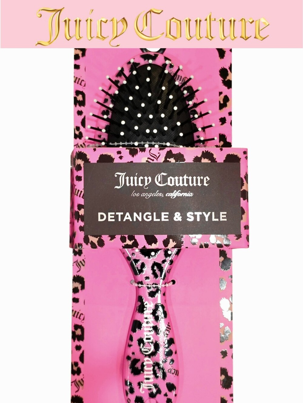 Juicy Couture Pink Leopard Detangle & Style Hair Brush